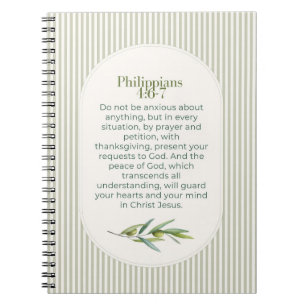 Philippians 4:6–7 Christian Encouragement Gift Notebook