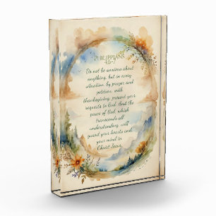 Philippians 4:6–7 Christian Encouragement Gift Photo Block