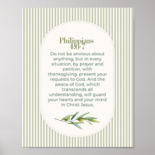 Philippians 4:6–7 Christian Encouragement Gift  Poster