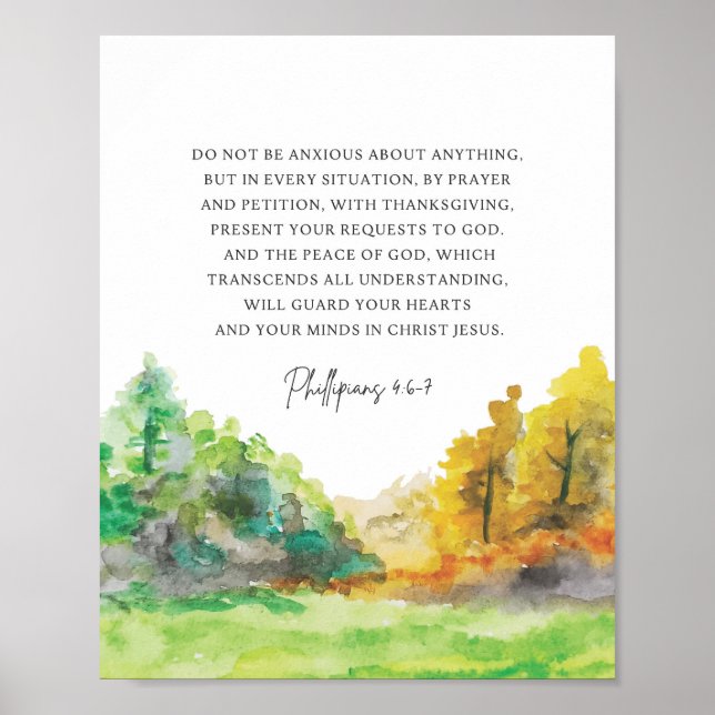 Philippians 4:6-7 Do not be anxious about anything Poster (Front)