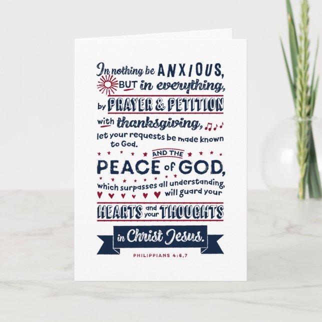 Philippians 4:6, 7 holiday card (Front)