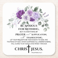 Philippians 4:6-7 Scripture Purple Flowers