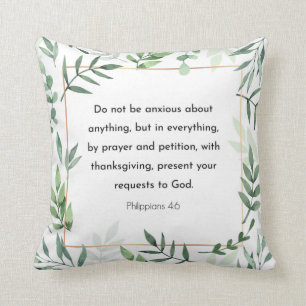 Philippians 4:6, Bible Verse,  Cushion