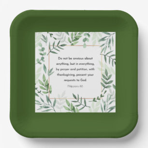 Philippians 4:6, Bible Verse, Paper Plate