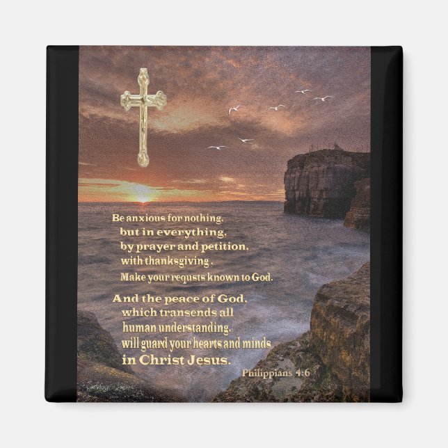 Philippians 4:6 christian gifts magnet (Front)