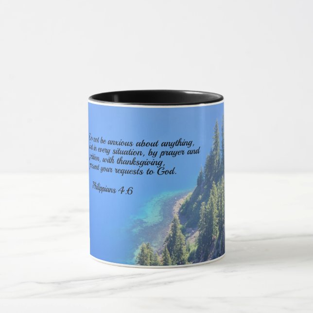 Philippians 4:6 Do not be anxious about anything Mug (Center)