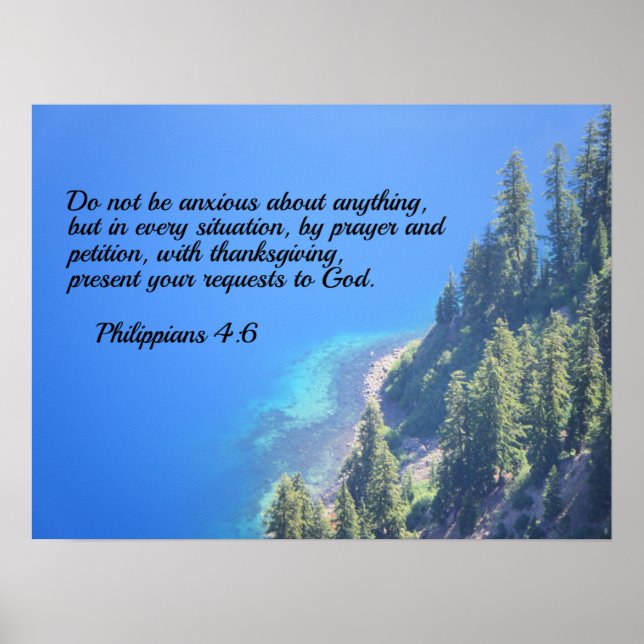 Philippians 4:6 Do not be anxious about anything Poster (Front)