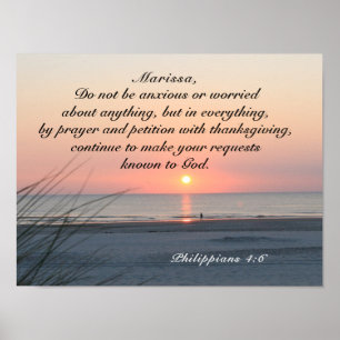 Philippians 4:6 Do not be anxious or worried Bible Poster
