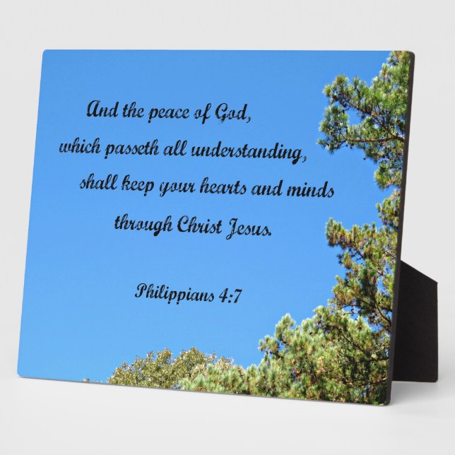 Philippians 4:7 And the peace of God.... Plaque (Side)