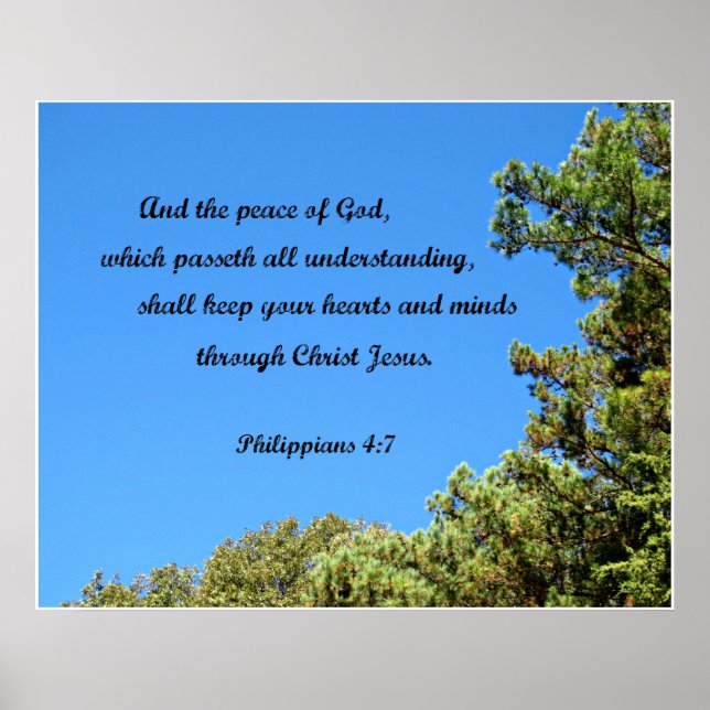 Philippians 4:7 And the peace of God.... Poster (Front)