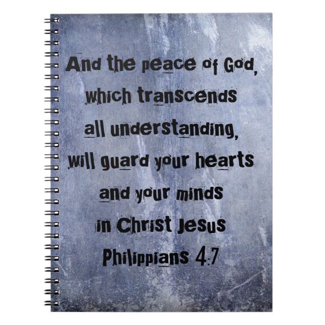 Philippians 4:7 Bible Verse Notebook (Front)