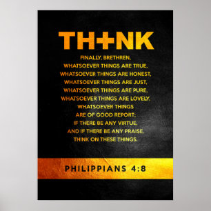 Philippians 4:8 Bible Verse Poster