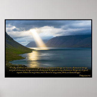 Philippians 4:8 Christian Bible Verse Poster