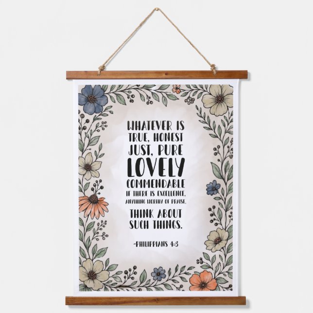 Philippians 4:8 hanging tapestry (Front)