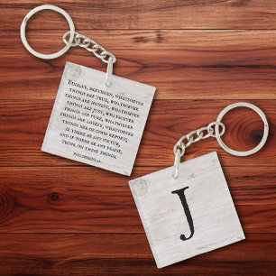 Philippians 4:8 King James Bible Inspirational  Key Ring