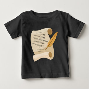Philippians 4:8 KJV Bible Quote Scroll Baby T-Shirt