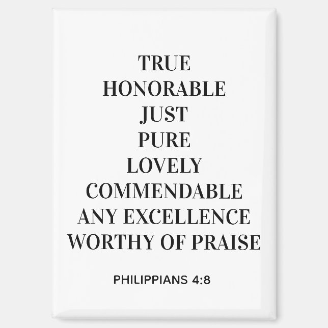 Philippians 4:8 Magnet (Front)