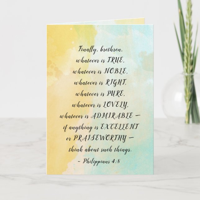 Philippians 4:8 Whatever is True, Card (Front)
