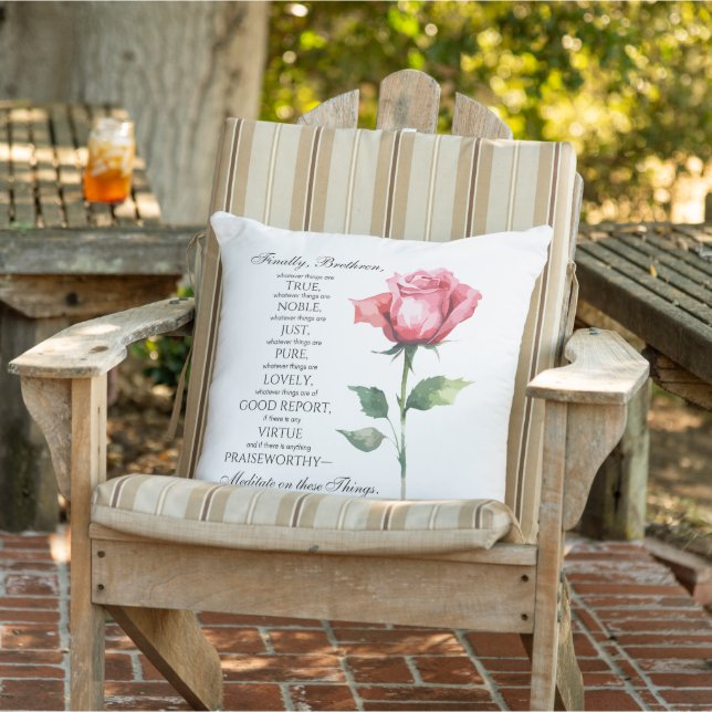 Philippians 4:8 Whatever things are Noble Flower Cushion (Chair)