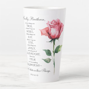 Philippians 4:8 Whatever things are Noble Flower Latte Mug