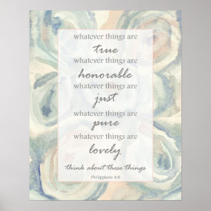 Philippians 4 8 Whatever Things Are True Oysters Poster
