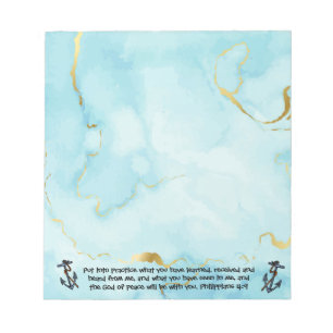 Philippians 4:9 Bible Verse Minimalist Design Notepad