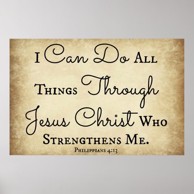 Philippians Bible verse I can do all things Poster (Front)