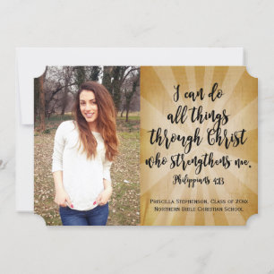 Philippians Christian Bible Verse Photo Graduation Invitation