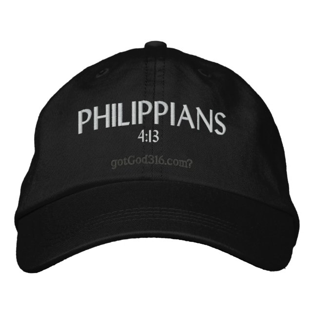 PHILIPPIANS gotGod316.com 4:13 Wool Embroidered Hat (Front)