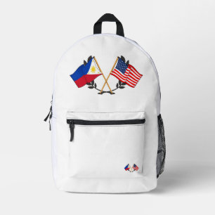 Philippine American Flag Filipino Heritage Vintage Printed Backpack