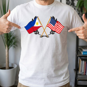 Philippine American Flag Filipino Heritage Vintage T-Shirt