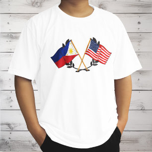 Philippine American Flag Filipino Heritage Vintage T-Shirt