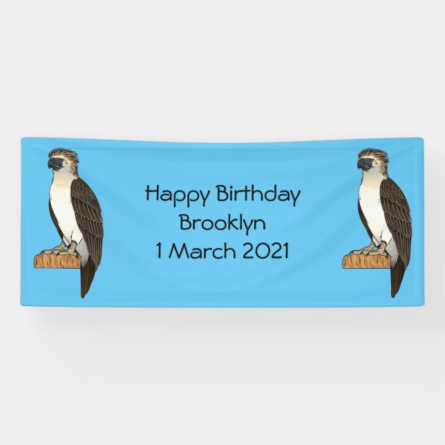 Philippine eagle bird cartoon illustration  banner (Horizontal)