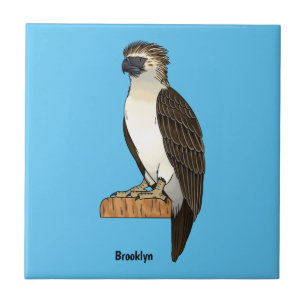 Philippine eagle bird cartoon illustration ceramic tile