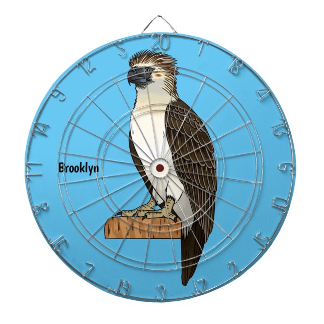 Philippine eagle bird cartoon illustration  dartboard (Front)
