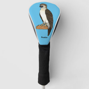 Philippine eagle bird cartoon illustration  golf head cover
