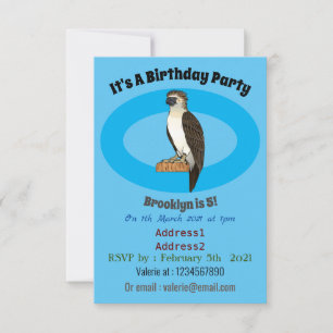 Philippine eagle bird cartoon illustration invitation