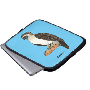 Philippine eagle bird cartoon illustration  laptop sleeve