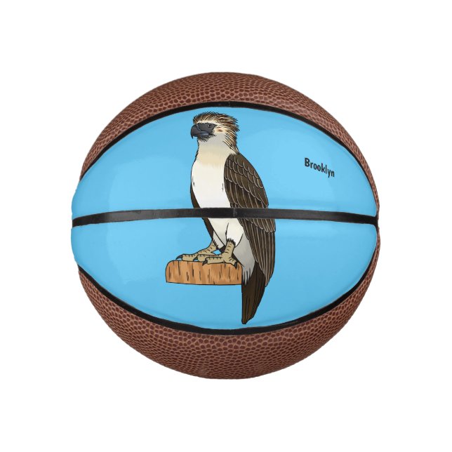 Philippine eagle bird cartoon illustration  mini basketball (Front)