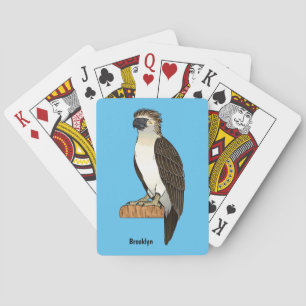 Philippine eagle bird cartoon illustration  playing cards