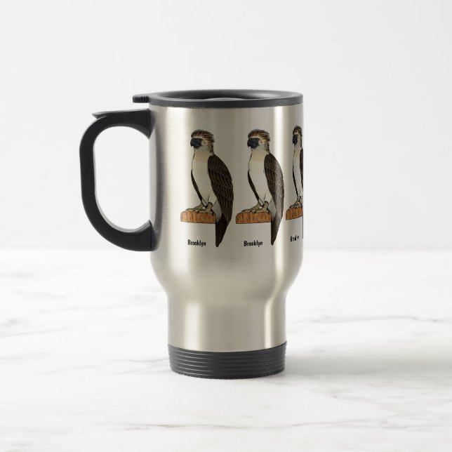 Philippine eagle bird cartoon illustration travel mug (Left)