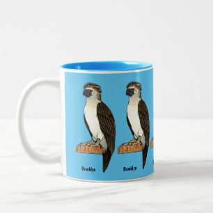 Philippine eagle bird cartoon illustration Two-Tone coffee mug