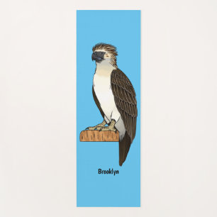 Philippine eagle bird cartoon illustration yoga mat