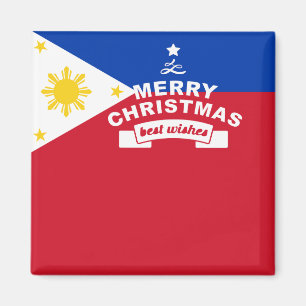 Philippine Flag Christmas: Merry Christmas & Best  Magnet
