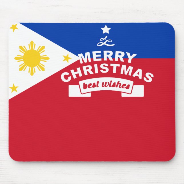 Philippine Flag Christmas: Merry Christmas & Best  Mouse Pad (Front)