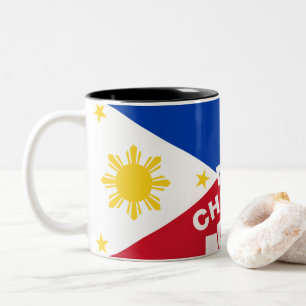 Philippine Flag Christmas: Merry Christmas & Best  Two-Tone Coffee Mug