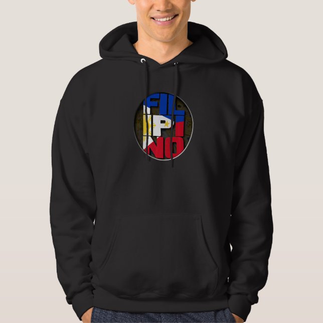 Philippine Flag Filipino Flag Pinoy Flag Styled Hoodie (Front)