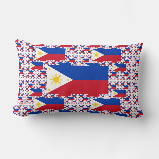 Philippine Flag in Multiple Layers Lumbar Cushion (Front)