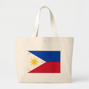 Philippine flag large tote bag