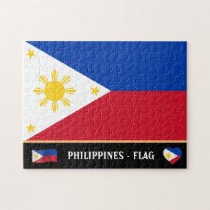 Philippine Flag & Philippino country / Philippines Jigsaw Puzzle
